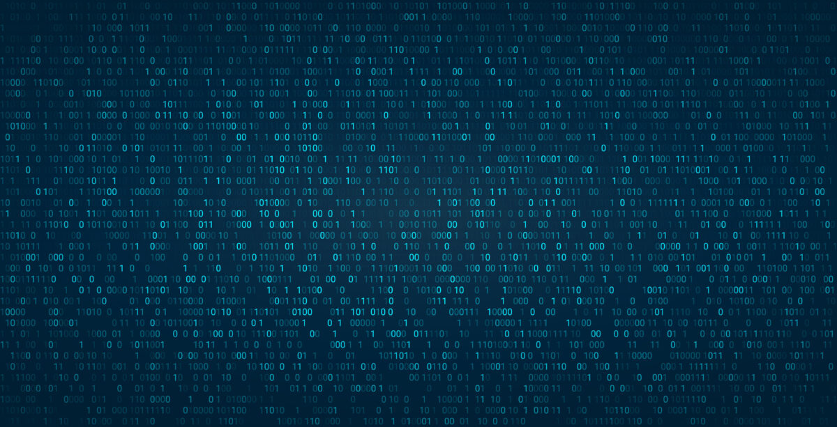 Abstract Binary Background For Hackathon And Other Digital Events. Fallen Zero Numbers With Matrix Effect On Futuristic Background.